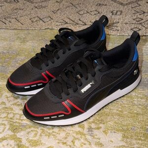 Puma BMW Men's Black and Red Sneakers